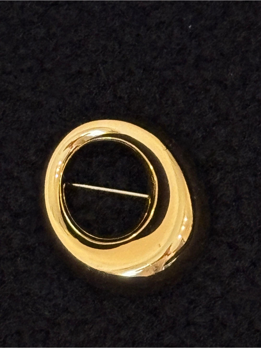Vintage Monet Gold Tone Modernist Open Circle Brooch Pin